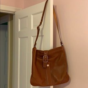 Coach satchel bag with buckle